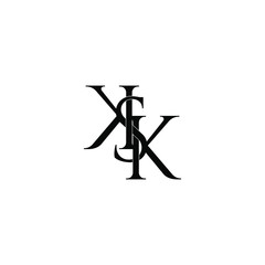 Fototapeta na wymiar ksk letter original monogram logo design