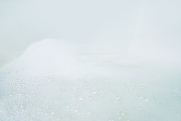 Bath with foam first-person view