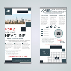 Modern roll-up business banners vector template