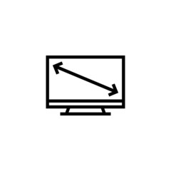 Display size vector icon in linear, outline icon isolated on white background