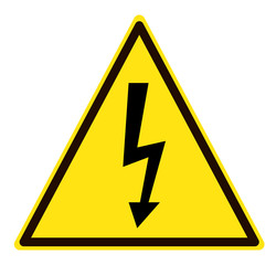high voltage icon on white background. flat style. hazardous voltage icon for your web site design, logo, app, UI. electric danger symbol. high voltage attention sign.