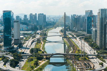 Fototapeta na wymiar Sao Paulo at the morning - panoramic - view