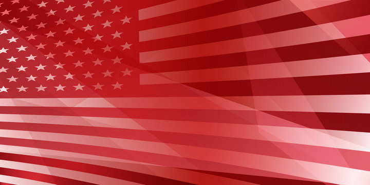 USA independence day abstract background with elements of the american flag in red colors