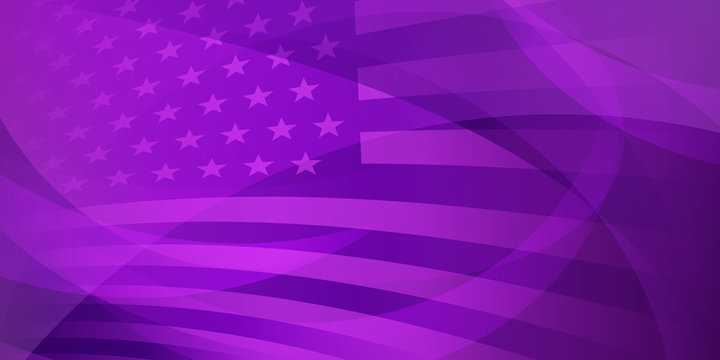 USA independence day abstract background with elements of the american flag in purple colors