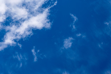 Fototapeta na wymiar Blue sky with a scattering of dense and wispy clouds