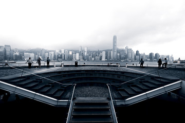 Hong Kong Cityscape; Hong Kong Landscape with black and wite style