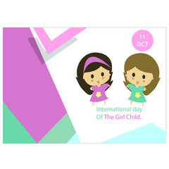 International Day of the Girl Child illustration background. banner, postcard, poster