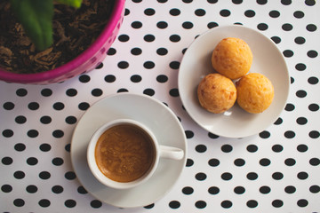 cup of coffee and cookies
