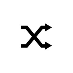 Obraz premium Suffle symbol vector icon in black solid flat design icon isolated on white background