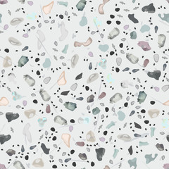 Terrazzo Texture Vector. Flooring Seamless Pattern