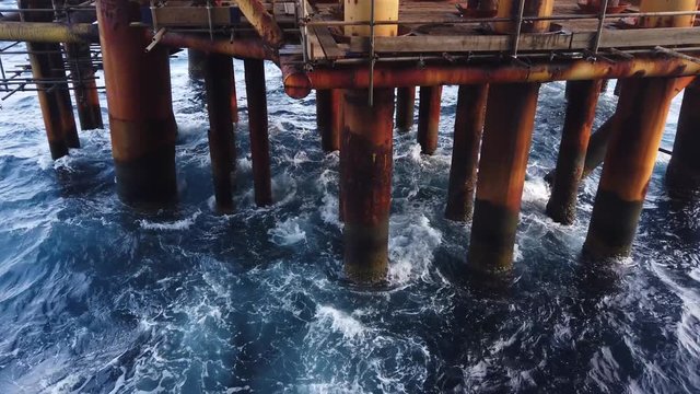 Old Casing Conductors and Slots at the Offshore Platform - Oil and Gas Industry
