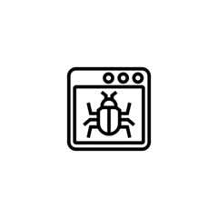 Fototapeta premium Bugs icon vector in linear, outline icon isolated on white background