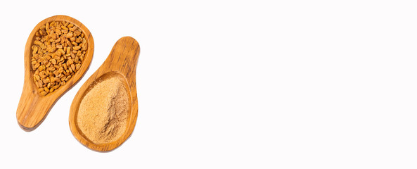 organic fenugreek seeds powder - Trigonella foenum - graecum