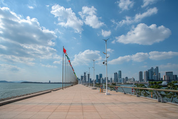 Modern urban landscape skyline of Qingdao, China..