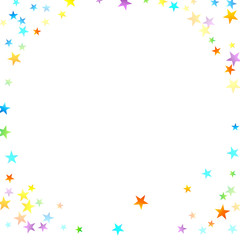 Rainbow Festive Confetti. Carnival Star Falling.