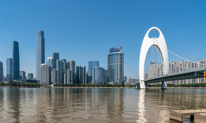 Fototapeta na wymiar The skyline of modern architecture in Guangzhou, China..