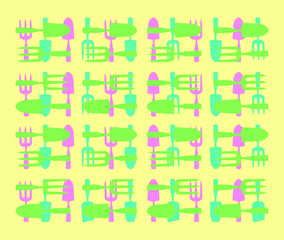 Gardening trowel and spade pattern vector