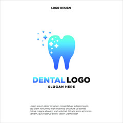 Dental Clinic Logo Tooth abstract design vector template. Dentist stomatology medical doctor Logotype concept icon.
