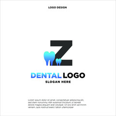 Initial Letter Z Dental Logo Design Template