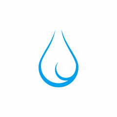 fresh water drop simple wavy shape symbol logo vector