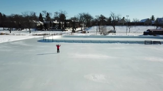 Ice Skating on a Frozen Lake