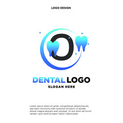 Initial Letter O Dental Logo Design Template