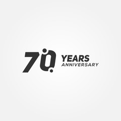70 Years Anniversary Vector Design