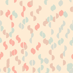 Semicircles seamless pattern in retro style. Random abstract shapes endless wallpaper.