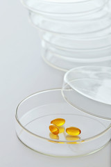 Capsules on Petri dish