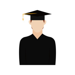 Isolated graduate student icon