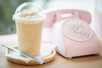 Iced coffee in coffee shop.