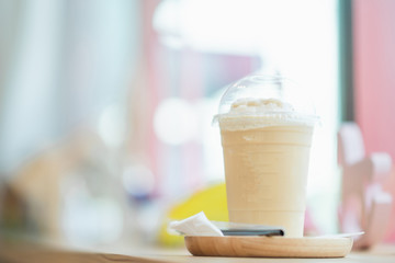 Iced coffee in coffee shop.
