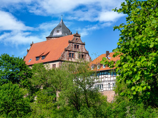 Obraz premium Altstadtszene und Hinterburg Schlitz, Oberhessen