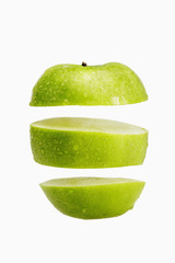 Green apple slices