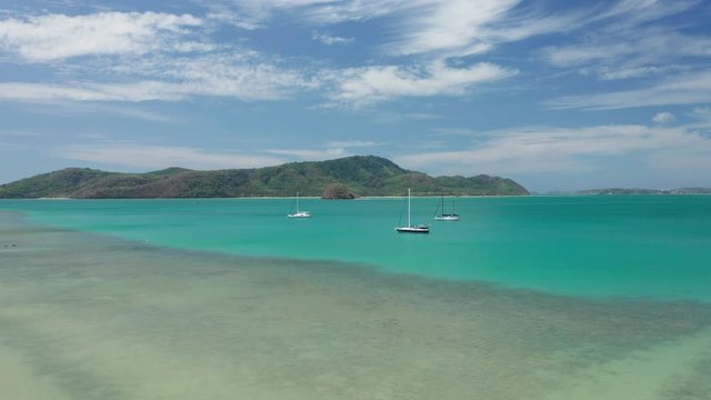 Aerial view from Ko Lon and Ko Thanan in Phuket, Thailand
