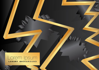 Minimalist black premium exclusive background. Vector luxury dark and golden gradient geometric elements.