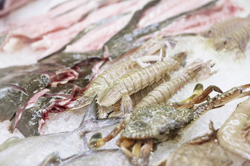 Fresh and raw seafood