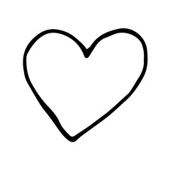 Hand drawn vector outline illustration of heart. Website and social network design element. Love symbol, Valentine's day
