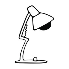 Handwritten vector table lamp on a white background.