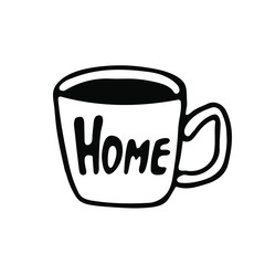 mug with the word home