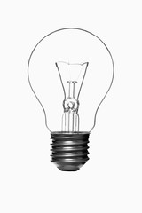 Light bulb against a white background
