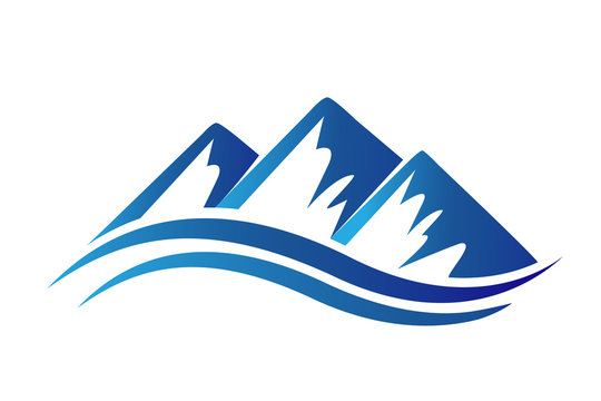 Logo mountains icon vector