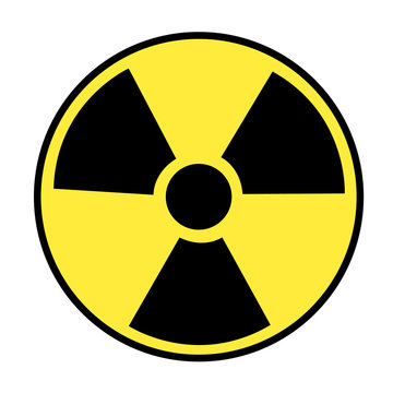 radio active icon on white background. flat style. radiation icon for your web site design, logo, app, UI. round radiation hazard sign.
