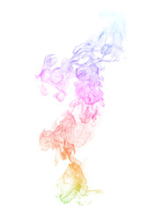 Colorful smoke on a white background.