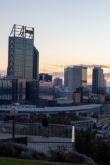 Perth City Skyline architecture, building, city, cityscape, landmark, Perth, travel, urban sunrise 