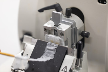 Study Histological sample and preparing a biopsy by use Microtome in Lab.