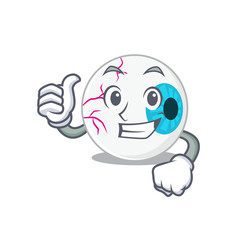 Eyeball cartoon character design showing OK finger