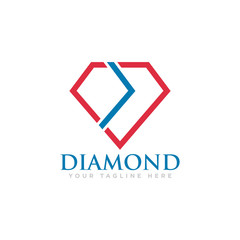 Naklejka premium Diamond Logo Design Vector Illustration