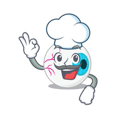 Talented eyeball chef cartoon drawing wearing chef hat