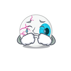 Caricature design of eyeball having a sad face